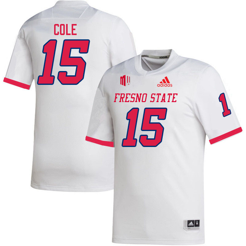 Men #15 Artis Cole Fresno State Bulldogs College Football Jerseys Stitched Sale-White - Click Image to Close
